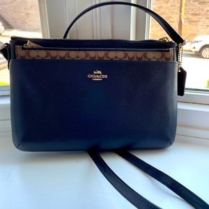 Navy Coach Crossbody with removable pouch
